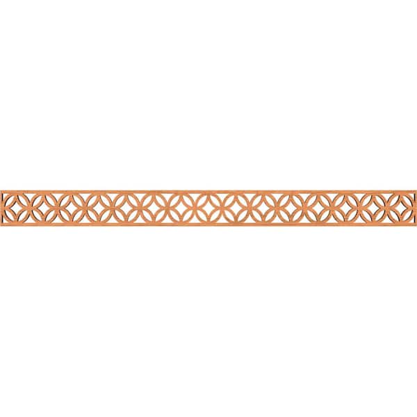 Ekena Millwork Crosby Fretwork 0.375 in. D x 46.375 in. W x 4 in. L Cherry Wood Panel Moulding