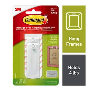 Command 4 lb. Medium White Sawtooth Picture Hangers (2 Hooks, 4