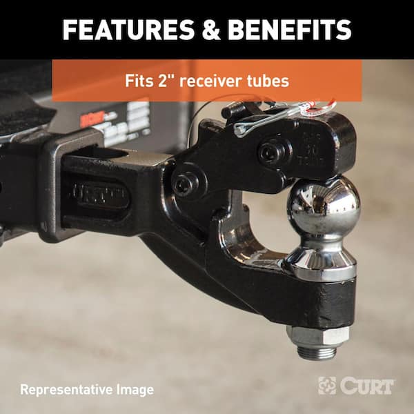 CURT 12,000 lbs. Receiver-Mount Trailer Hitch Ball Mount & Pintle Hook  Combination with 2-5/16 in. Ball (2 in. Shank) 48006 - The Home Depot