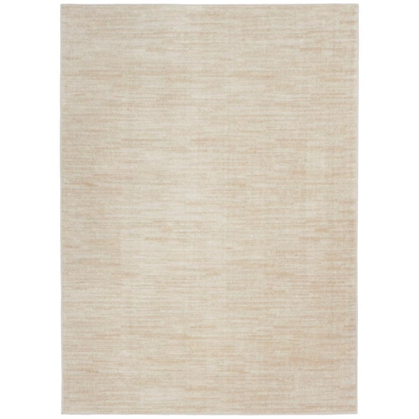 Essentials 5 ft. x 8 ft. Ivory Beige Solid Contemporary Indoor Outdoor Indoor Outdoor Area Rug
