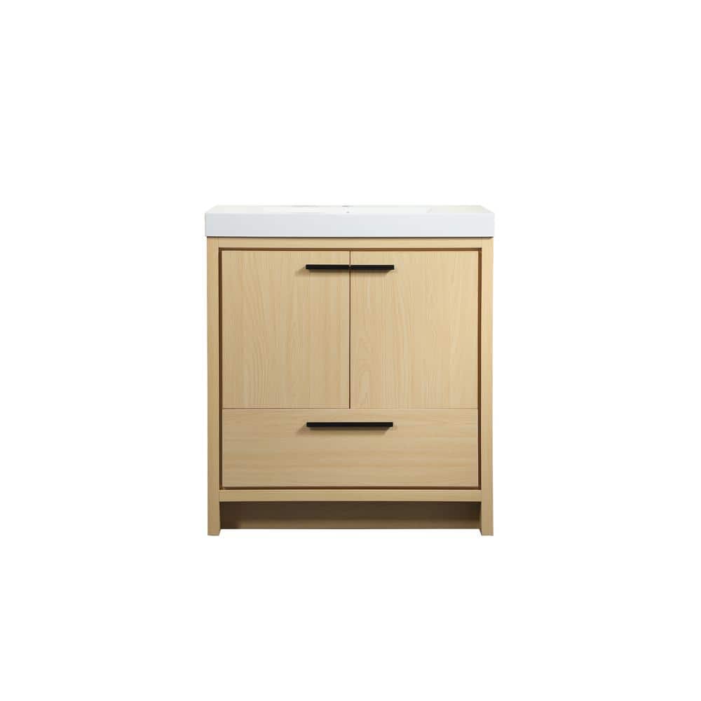 Simply Living 30 in. Single Bathroom Vanity in Maple with Resin Vanity Top 