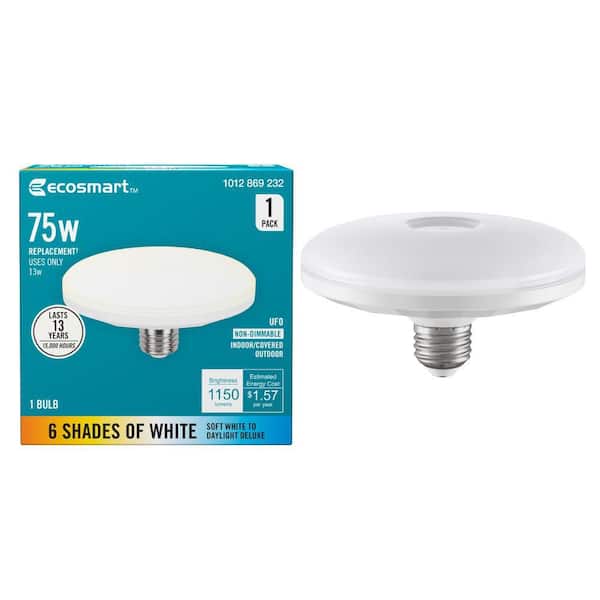 75-Watt Equivalent Wide Surface E26 Base Non-Dimmable LED Light Bulb with Selectable Color Temperature (1-Pack)