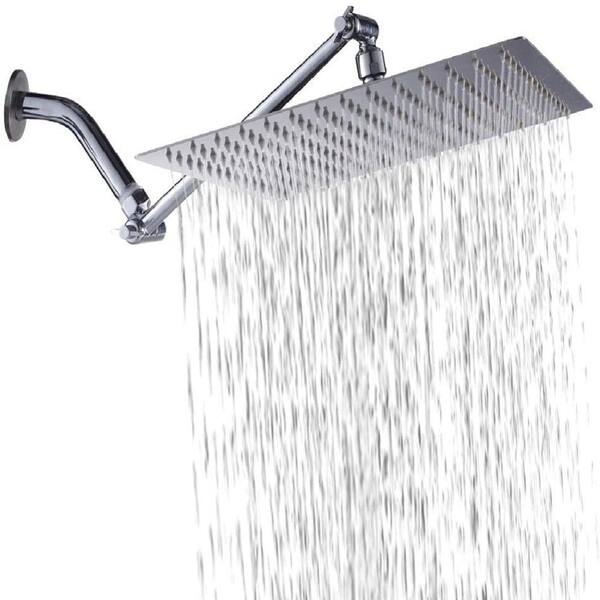 FA Wall Mount Bathroom Bath 8” Ultra Thin Rain Shower Head Set With Hand Spray