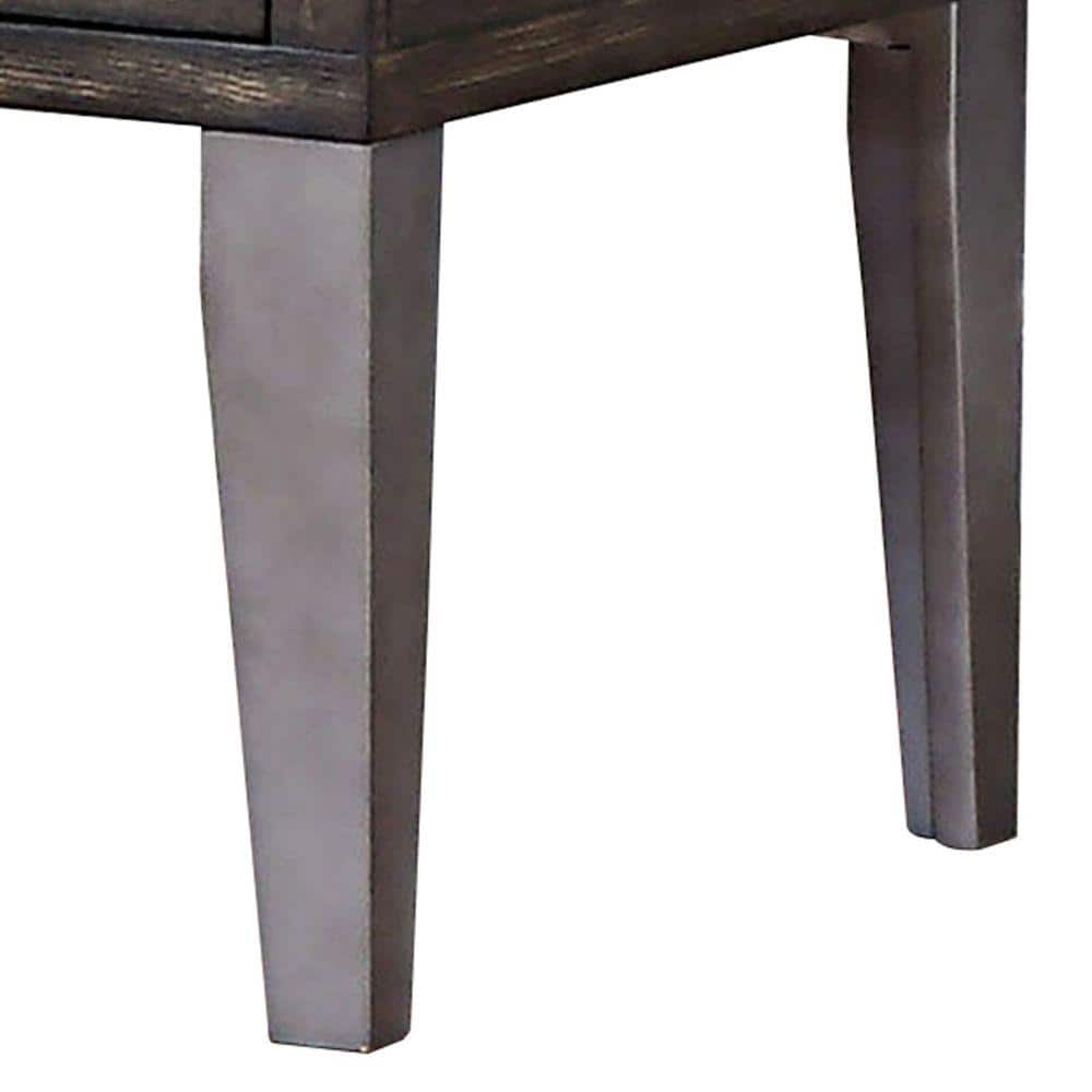 Industrial Charm Brown Wood and Metal End Table with Storage