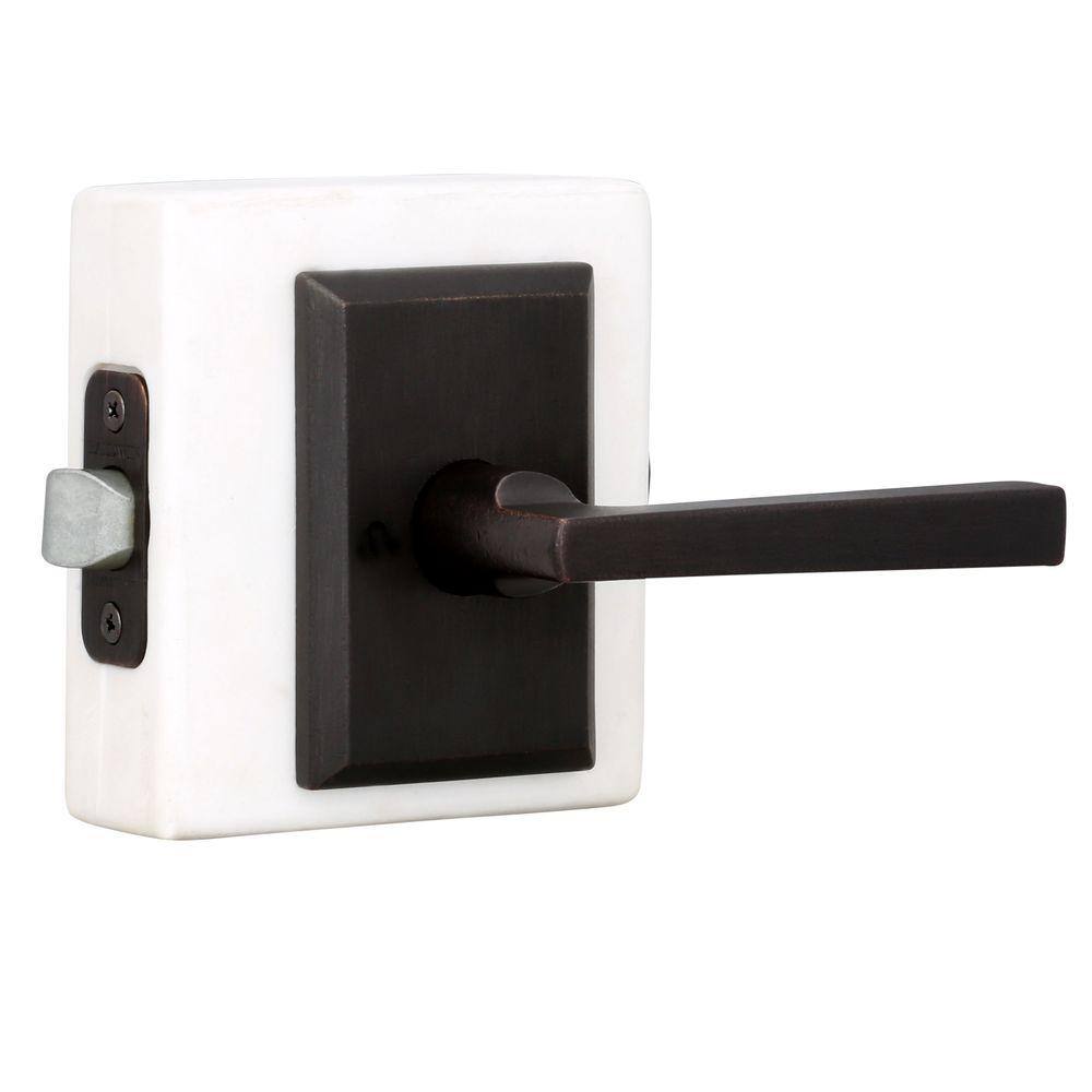 Baldwin Reserve Taper Dark Bronze Bed/Bath Door Handle with Rustic