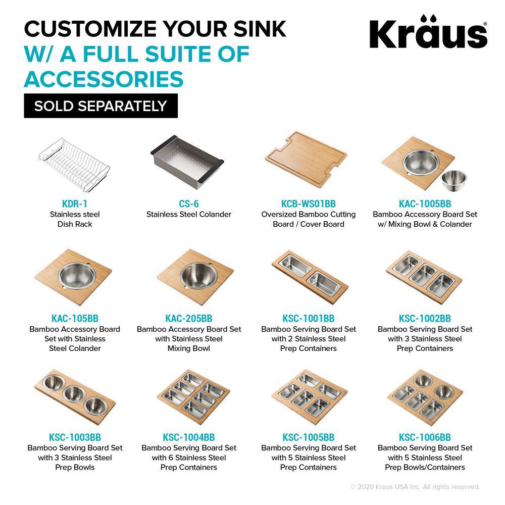Kore 33" Gunmetal Stainless Steel Farmhouse Sink with Accessories