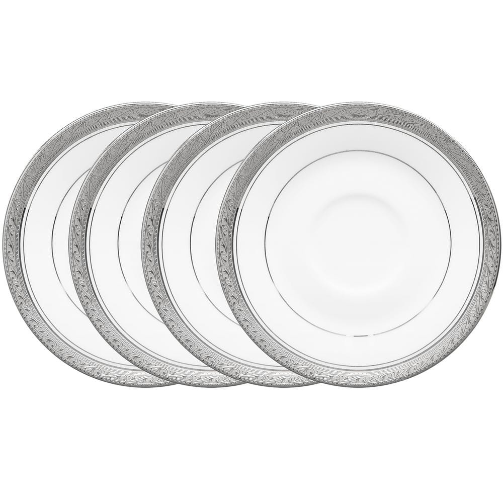 Noritake Crestwood Platinum 6 in. (Platinum) Porcelain Saucers
