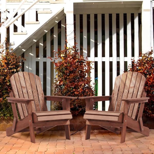 7 sq. ft. Coffee Oversize Outdoor Folding Wood Adirondack Chair