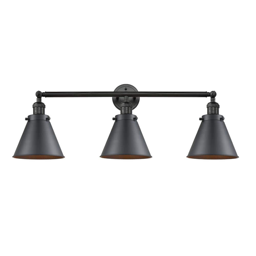 Matte Black 32" Brass 3-Light Dimmable Vanity Fixture
