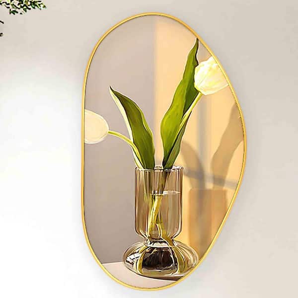 Irregular Golden Brass Mirror 