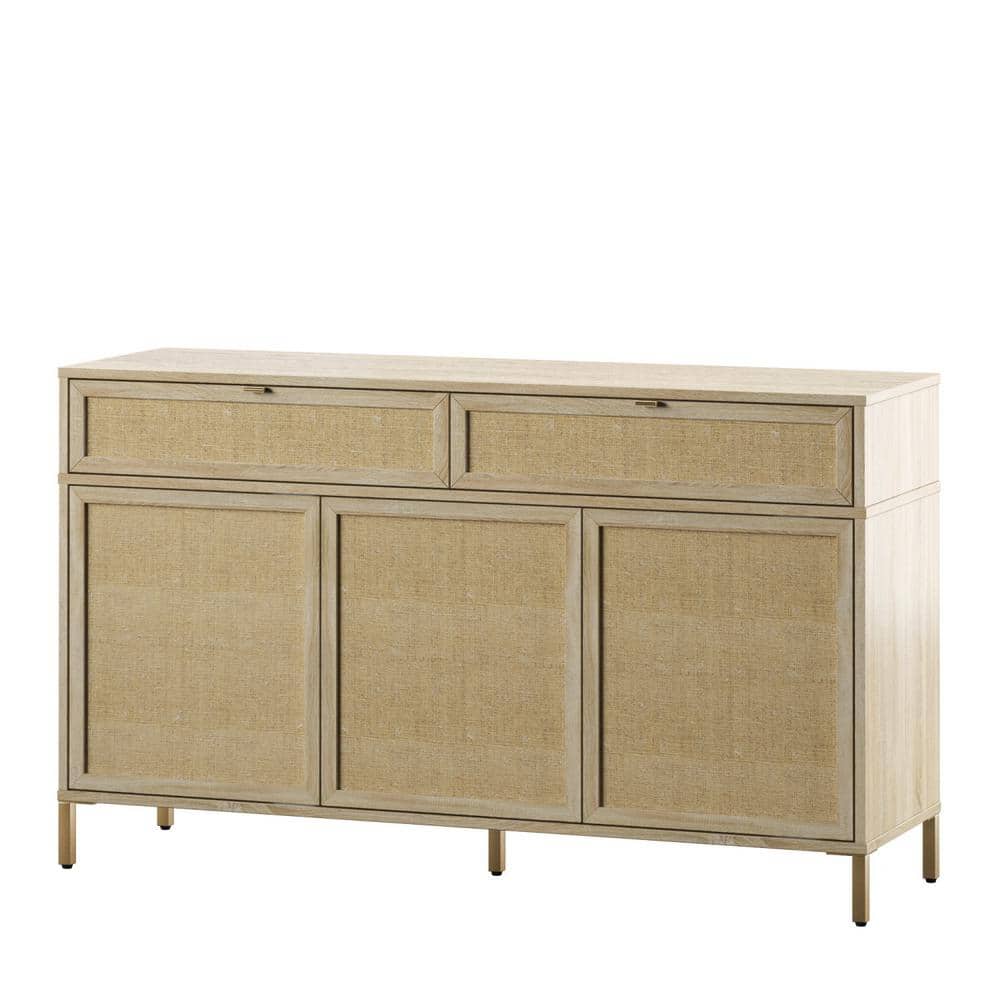 Twin Star Home 52" Sideboard with Drawers and Linen-style Accents