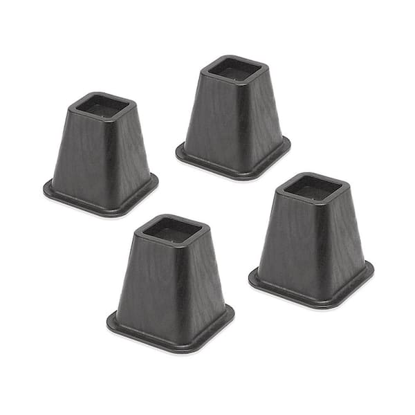 Whitmor Black Plastic Bed Risers(Set of 4) 6511-3349-BLK - The