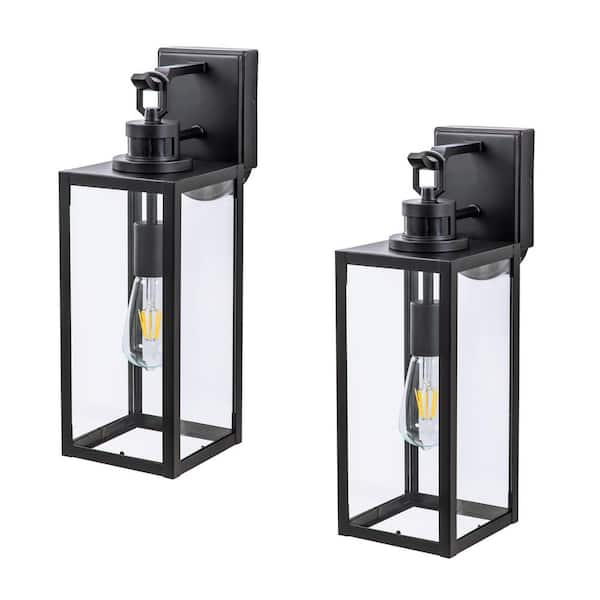 C Cattleya 18 in. Black Motion Sensing Dusk To Dawn Outdoor Hardwired ...