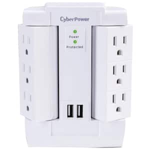 6-Outlet Swivel Professional Surge Protector Wall Tap with 2 Usb Ports