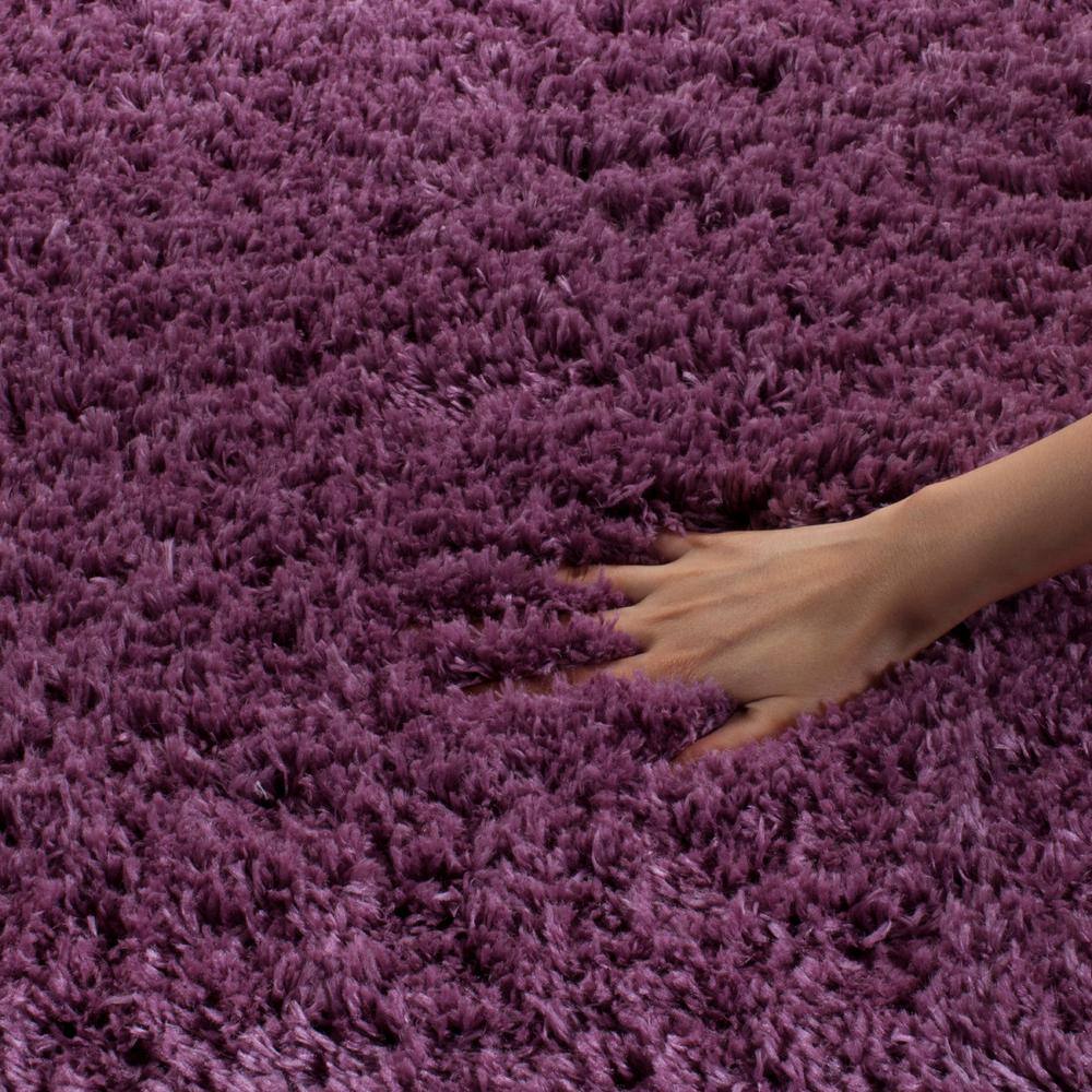 Purple Rectangular Shag Synthetic Area Rug 3' x 5'