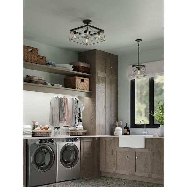 Briarwood 22 in. Indoor/Outdoor Graphite Farmhouse Ceiling Fan with 2200K Light Bulbs Included with Remote for Bedroom
