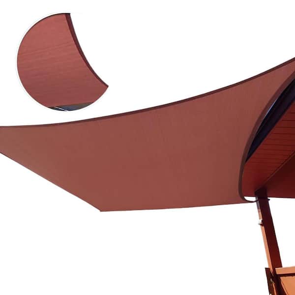 ITOPFOX 10 ft. x 13 ft. Rust Red Curved Rectangular Heavy-Duty Permeable 185 GSM Shade Sail Cover