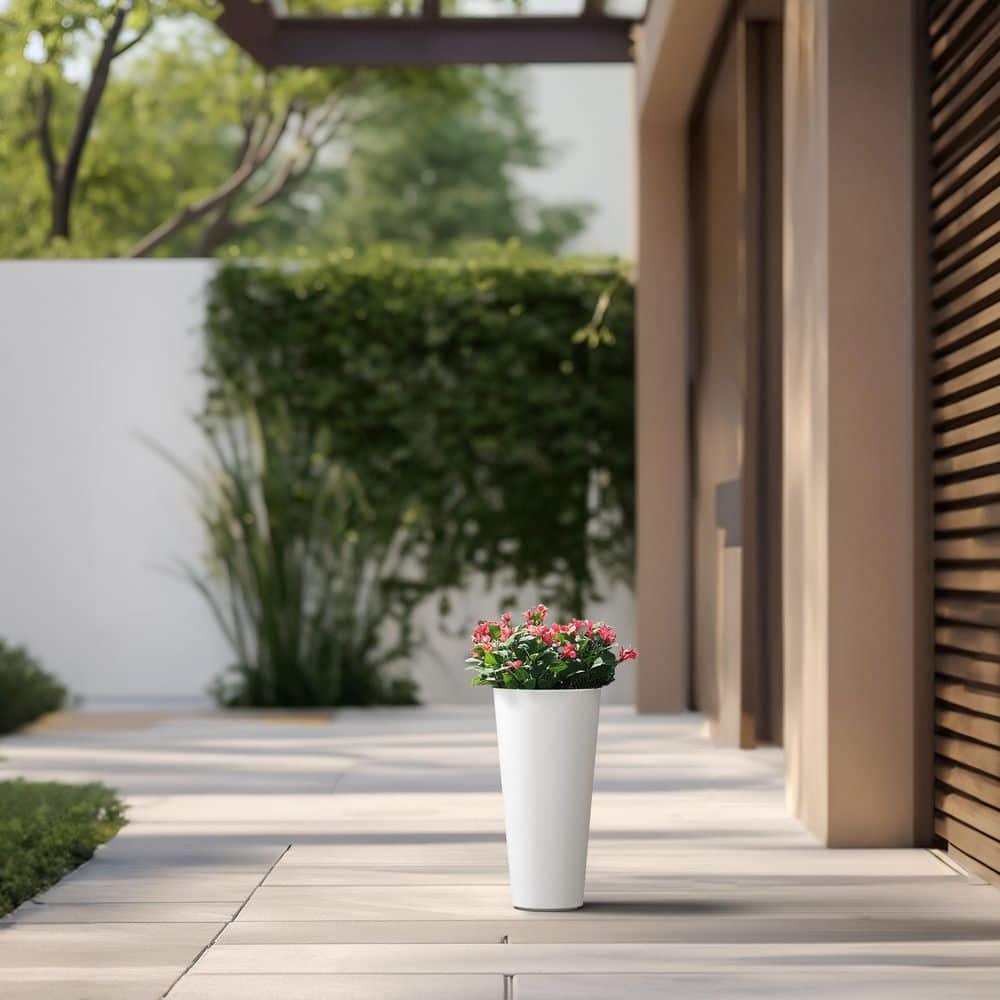 8 in. Medium Crisp White Concrete Round Planter / Pot with Drainage Holes price history on PriceWatchPro