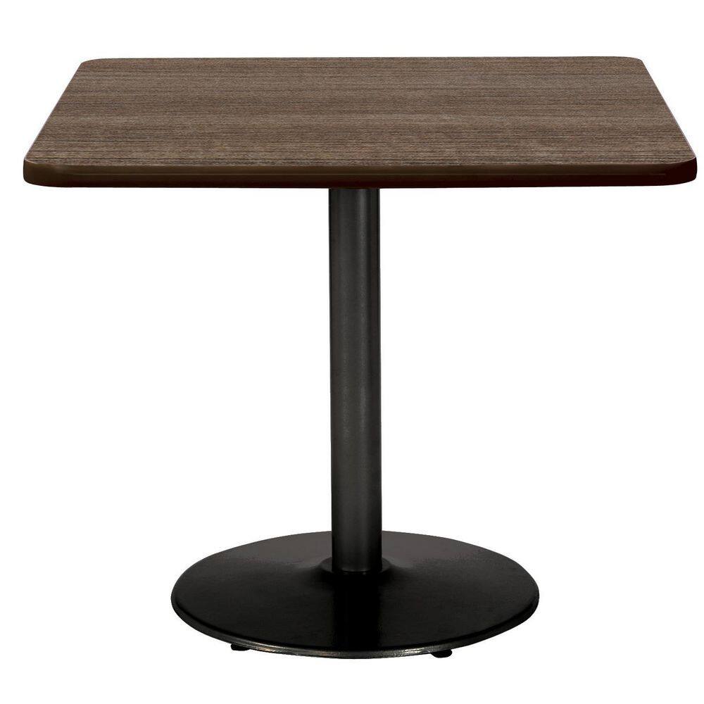 Mode 30 in Square Teak Laminate Dining Table with Black Round Steel Frame (Seats 2) price history on PriceWatchPro