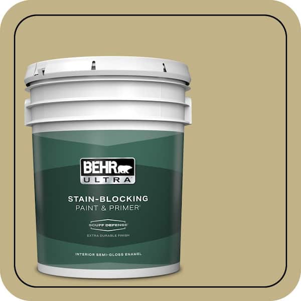 BEHR ULTRA 5 gal. #380F-5 Harmonic Tan Extra Durable Semi-Gloss Enamel Interior Paint & Primer
