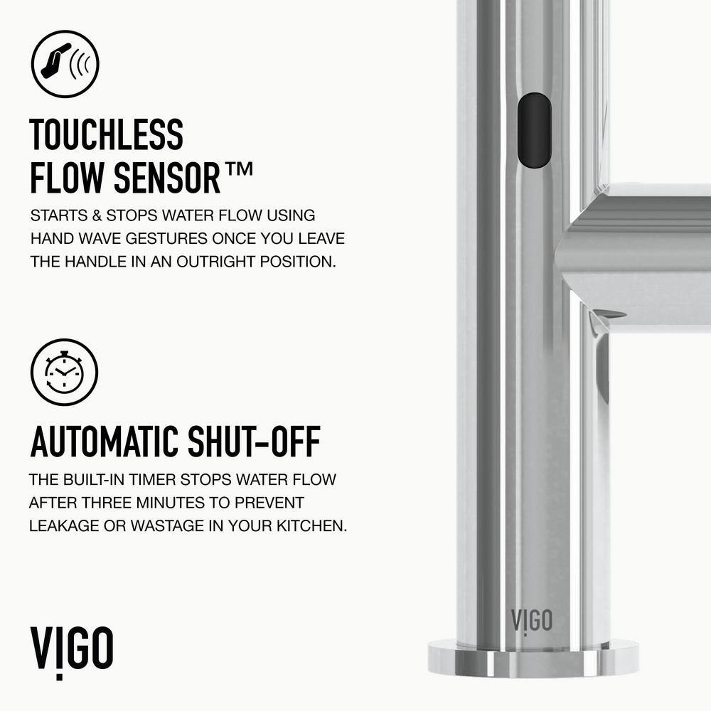Greenwich Chrome Touchless Pull-Down Kitchen Faucet with Spray
