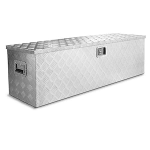 48 in. Diamond Plate Aluminum Underbody Truck Bed Storage Tool Box with Key Lock
