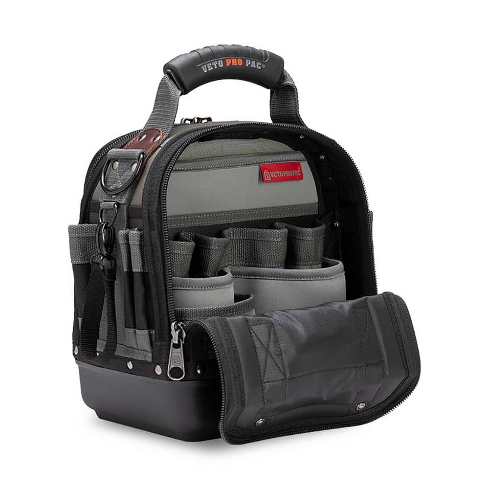 Compact Ergonomic 38-Pocket Tech Tool Bag with Padded Shoulder Strap