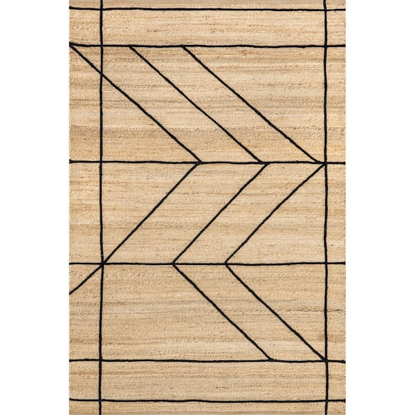 nuLOOM Vera Natural 5 ft. x 8 ft. Geometric Jute Area Rug