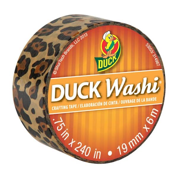 Duck 0.75 in. x 6.6 yds. Wild Leopard Washi Crafting Tape