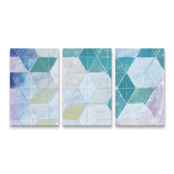 Trademark Fine Art Kathrine Lovell Disappearing Triangles 3-Piece Panel Set Unframed Photography Wall Art 19 in. x 36 in.