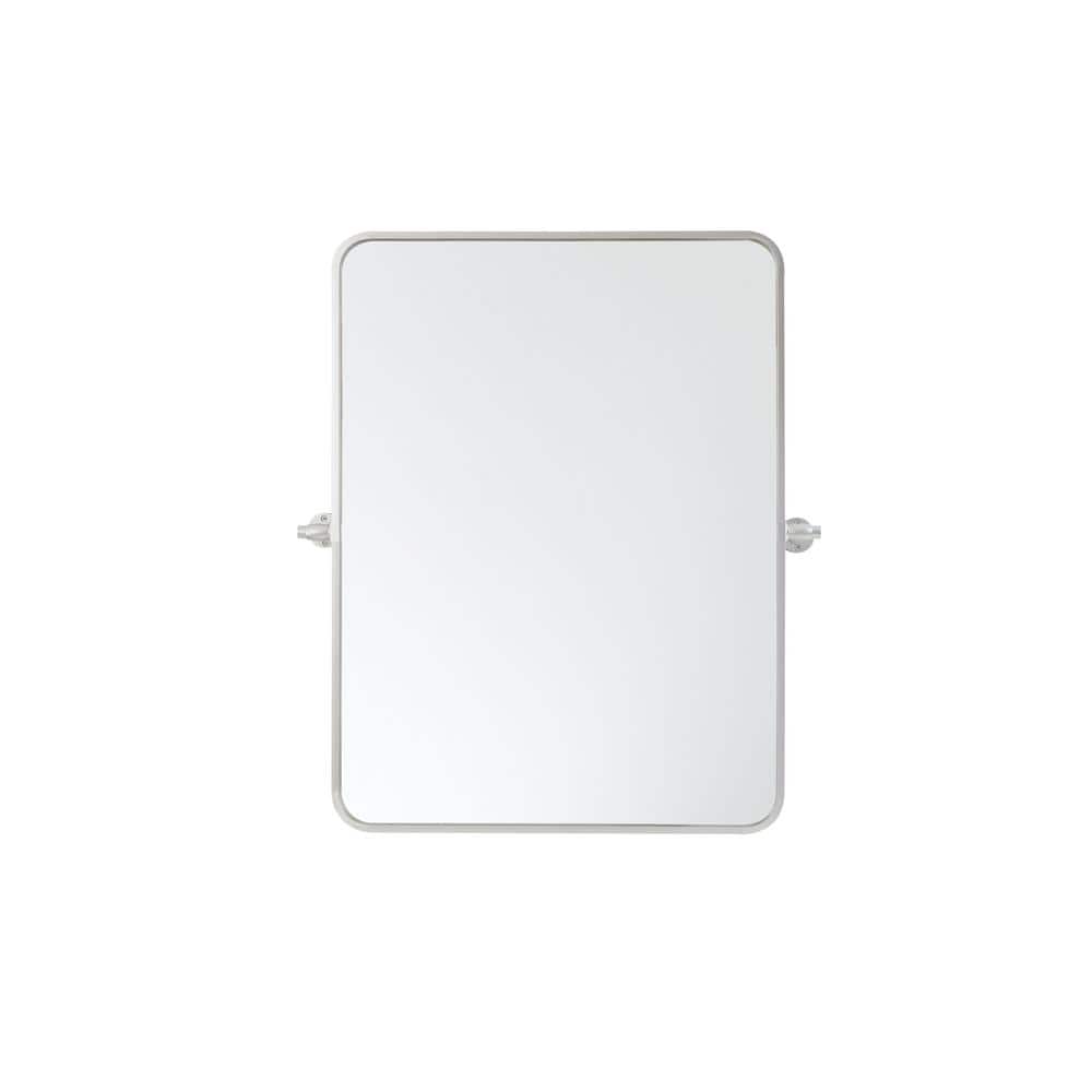 Timeless Home 24 in. W x 32 in. H Aluminum Silver Pivot Mirror