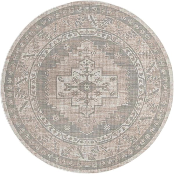 Unique Loom Whitney Geneva Mink 7 ft. 1 in. x 7 ft. 1 in. Area Rug