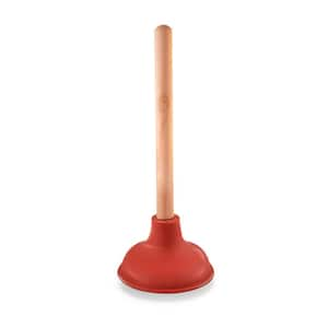 Heavy Duty Rubber Plunger for Bathroom - Small Plunger for Sink with 9" Wooden Handle to Fix Clogged Basins and Tubs