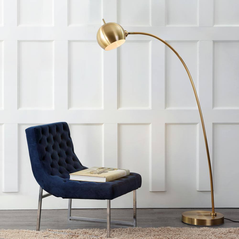 Arcadian Glow 66" Contemporary Black and Gold Arc Floor Lamp