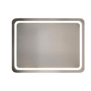 36 in. W x 28 in. H Large Rectangular Frameless Wall Mounted LED Single Bathroom Vanity Mirror in Polished Crystal