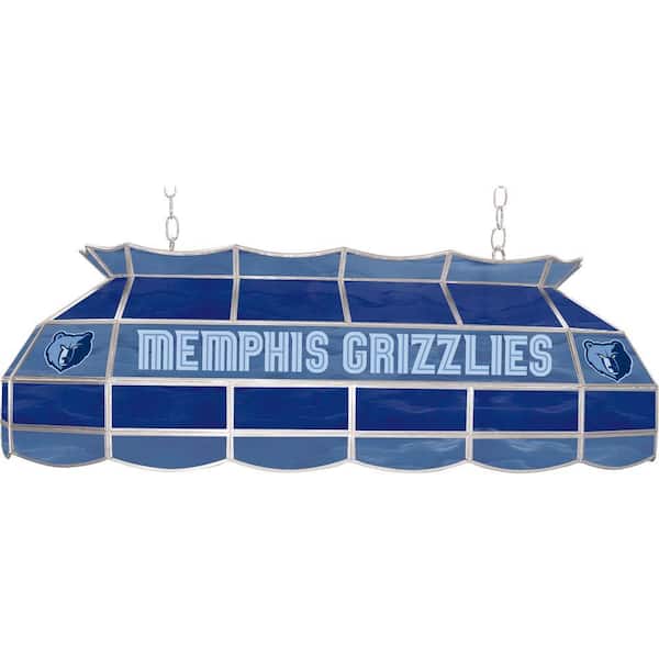Trademark Global NBA Memphis Grizzlies NBA 3-Light Stained Glass Hanging Tiffany Lamp