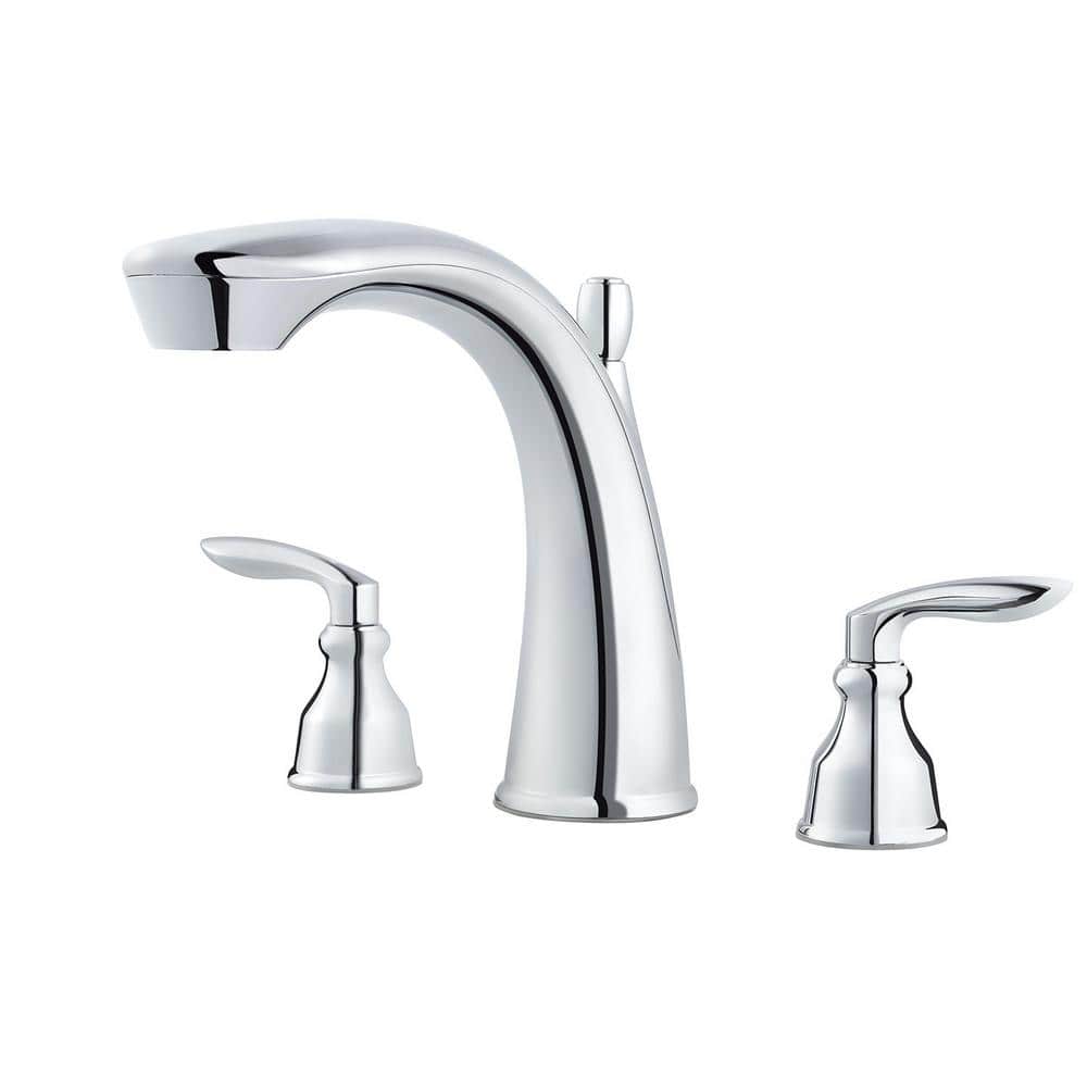 Avalon Polished Chrome Double Handle Roman Tub Faucet