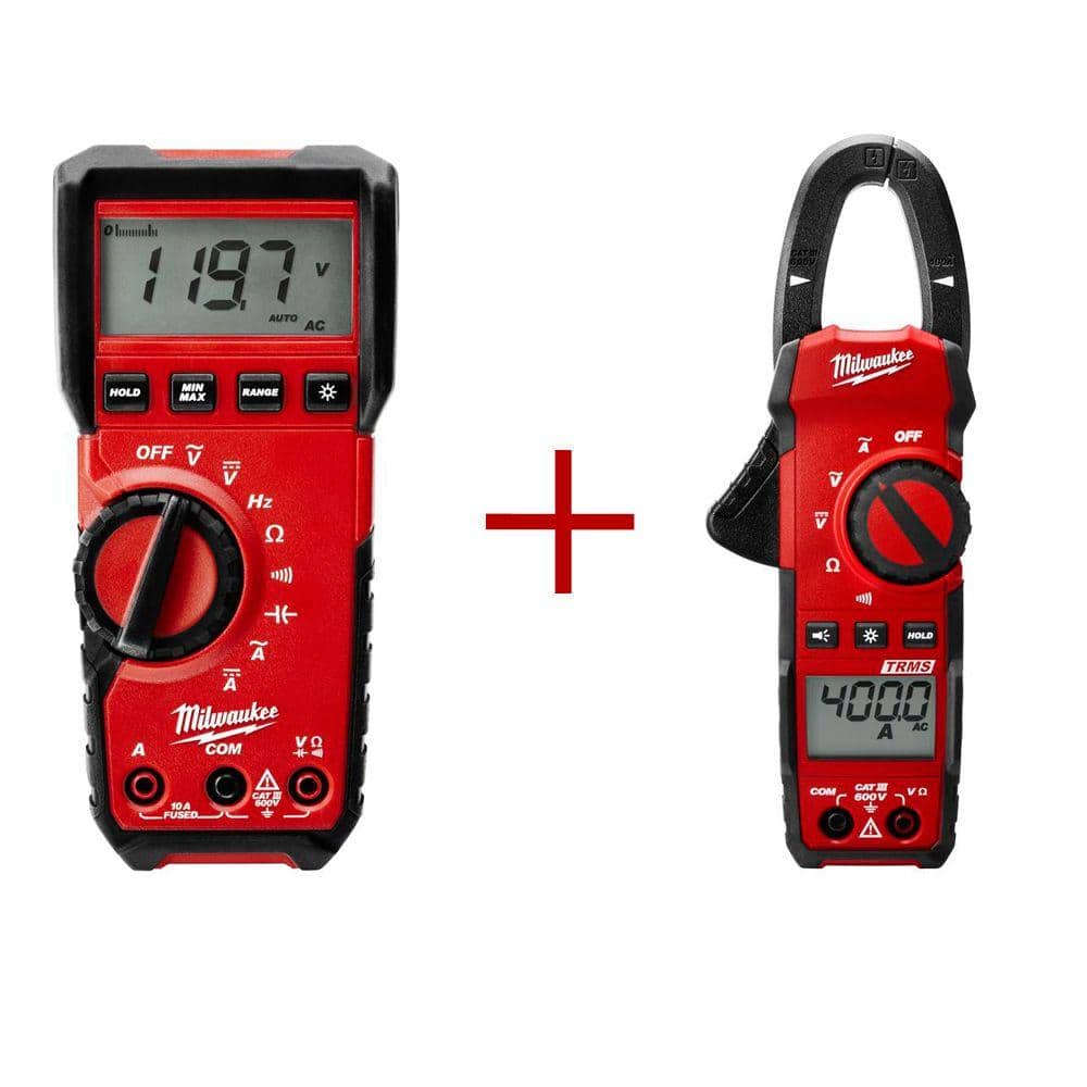Milwaukee Digital Multimeter with 400 Amp Clamp Meter Value Bundle 2216-20- 2235-20 The Home Depot