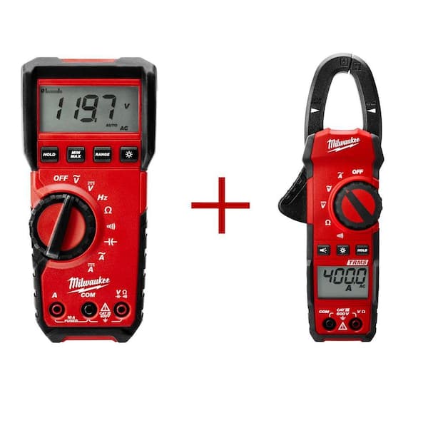 Milwaukee Digital Multimeter with 400 Amp Clamp Meter Value Bundle