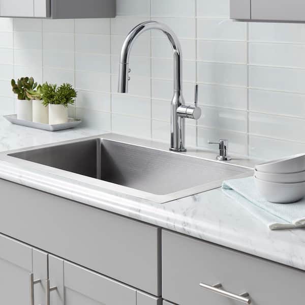 Upson Single Handle Touchless Pull Down Sprayer Kitchen Faucet with TurboSpray, FastMount, Soap Dispenser in Chrome