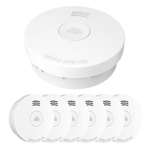 10 Years Battery Operated Smoke Detector, Fire Alarm with with Low Battery Warning, UL217 Listed Smoke Alarm,6 PACKS