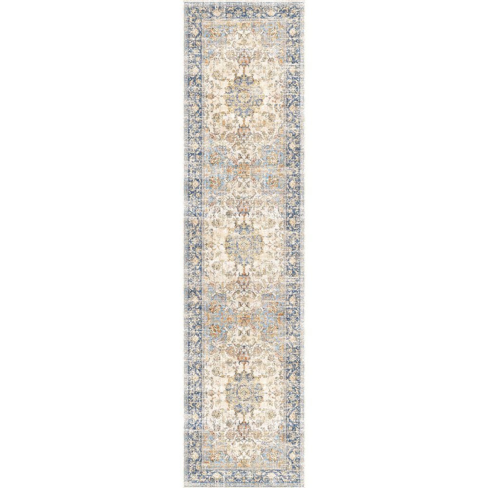 Tabelia Blue/Orange 2 ft. x 8 ft. Vintage Medallion Distressed Runner Rug price history on PriceWatchPro