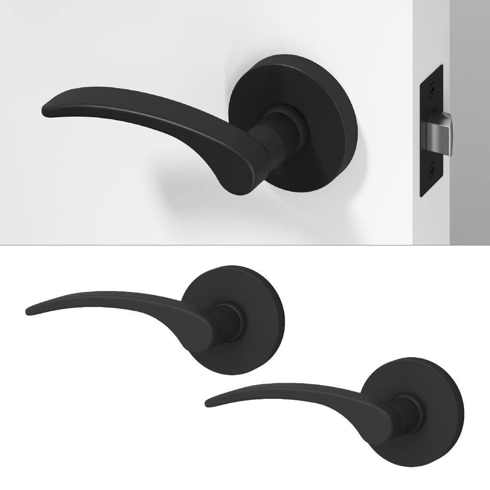 Brook Metal Matte Black Passage Hall/Closet Flat Door Handle with Round Rosette 2-Pack price history on PriceWatchPro
