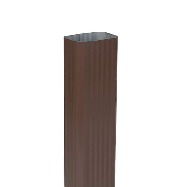 2 in. x 3 in. x 10 ft. Brown Aluminum Downspout