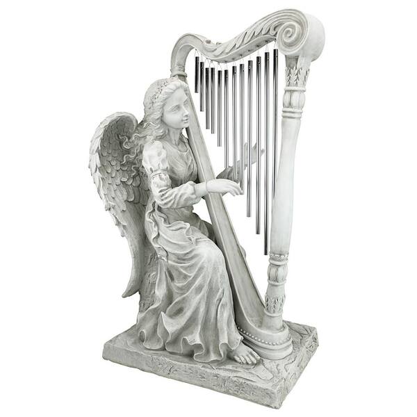 Design Toscano 29 in. H Large Music From Heaven Angel Windchime Garden Statue