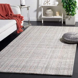 Abstract Gray/Rust 3 ft. x 5 ft. Plaid Unitone Area Rug