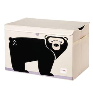 UTCBEA Beige Collapsible Bear Toy Chest Storage Bin for Kids Playroom