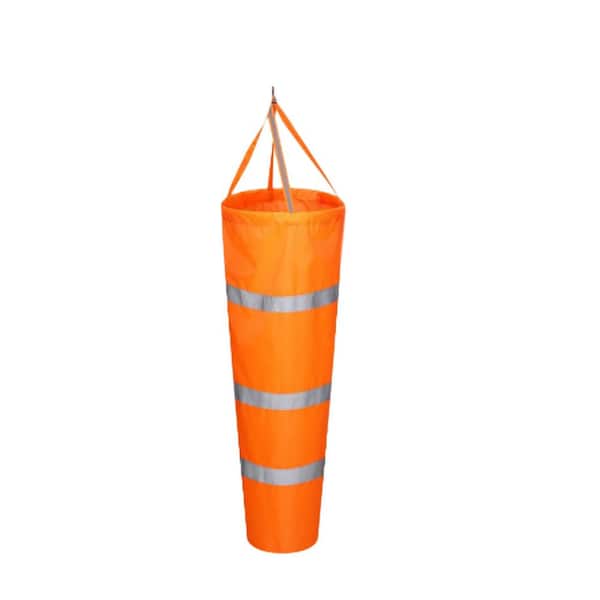 39.37 in. H Orange Nylon Windsocks-Rip-Stop Wind Socks Direction Outdoor Hanging for Outdoors Airport Farm Park