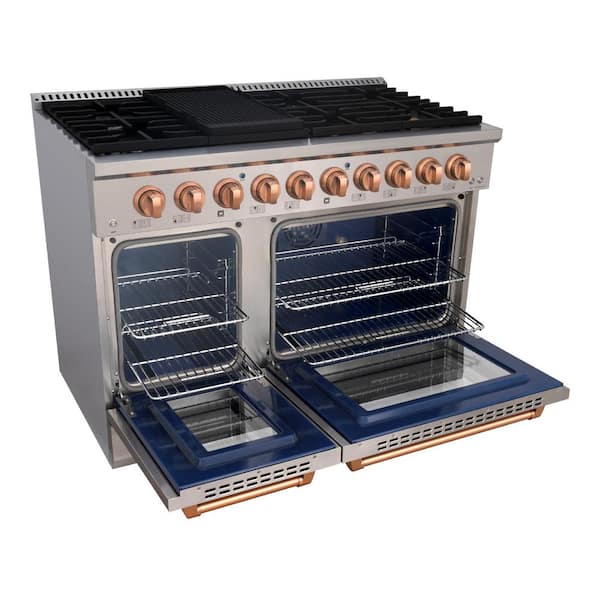 Akicon 48 in. 8-Burners Freestanding Gas Range with Double Oven
