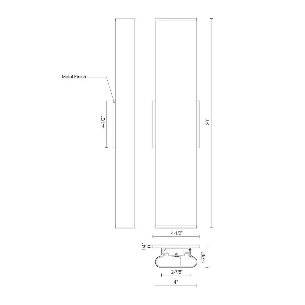 Sleek Chrome 20" LED Bath Bar with Dimmable Light
